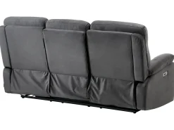 New Sofa z elektryczną funkcją relaksu dla 3 osób BERGEN Welur Ciemno Sofy Tapicerowane|Kolekcje Sof