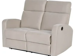 Clearance Sofa z elektryczną funkcją relaksu dla 2 osób VERDAL Welur Sofy Tapicerowane|Sofy Dwuosobowe