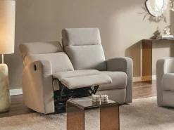 Clearance Sofa z elektryczną funkcją relaksu dla 2 osób VERDAL Welur Sofy Tapicerowane|Sofy Dwuosobowe