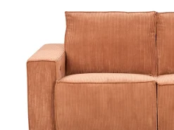 Discount Sofa z elektryczną funkcją relaksu dla 2 osób NUKARI Sztruks Pomarańczowy Sofy Tapicerowane|Sofy Dwuosobowe