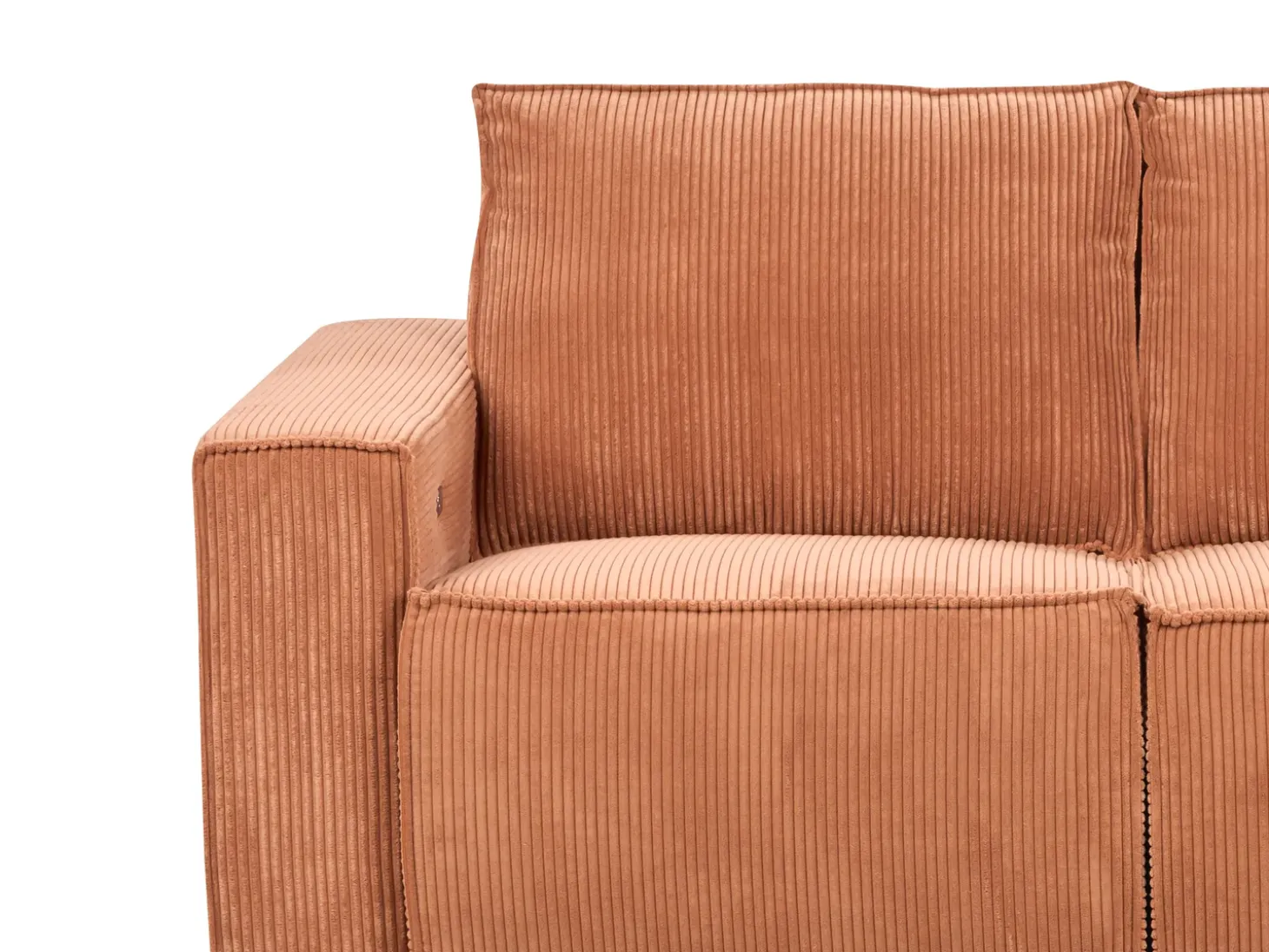 Discount Sofa z elektryczną funkcją relaksu dla 2 osób NUKARI Sztruks Pomarańczowy Sofy Tapicerowane|Sofy Dwuosobowe