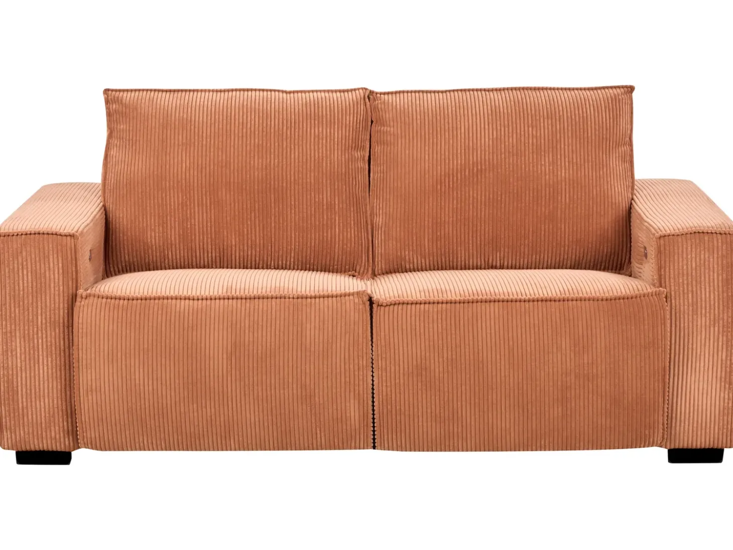Discount Sofa z elektryczną funkcją relaksu dla 2 osób NUKARI Sztruks Pomarańczowy Sofy Tapicerowane|Sofy Dwuosobowe