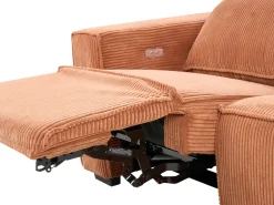 Discount Sofa z elektryczną funkcją relaksu dla 2 osób NUKARI Sztruks Pomarańczowy Sofy Tapicerowane|Sofy Dwuosobowe