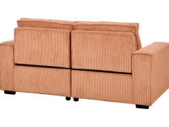 Discount Sofa z elektryczną funkcją relaksu dla 2 osób NUKARI Sztruks Pomarańczowy Sofy Tapicerowane|Sofy Dwuosobowe