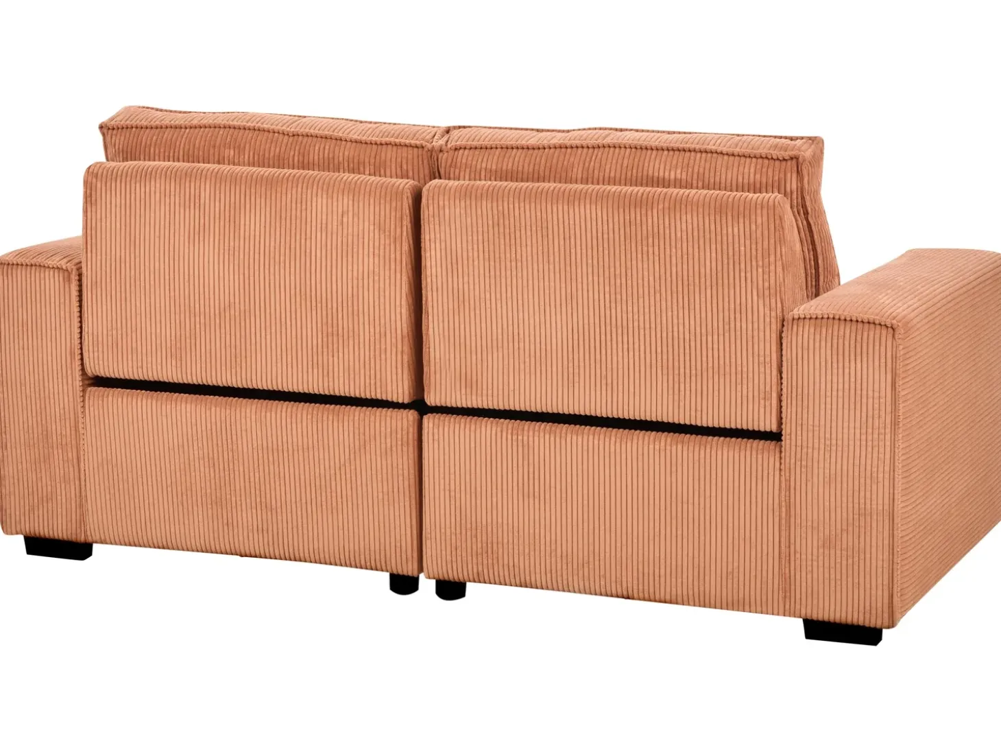 Discount Sofa z elektryczną funkcją relaksu dla 2 osób NUKARI Sztruks Pomarańczowy Sofy Tapicerowane|Sofy Dwuosobowe