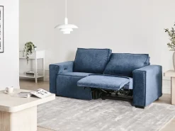 Hot Sofa z elektryczną funkcją relaksu dla 2 osób NUKARI Niebieski Sofy Tapicerowane|Sofy Dwuosobowe