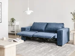 Hot Sofa z elektryczną funkcją relaksu dla 2 osób NUKARI Niebieski Sofy Tapicerowane|Sofy Dwuosobowe