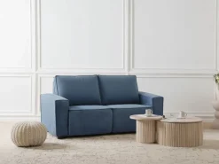 Hot Sofa z elektryczną funkcją relaksu dla 2 osób NUKARI Niebieski Sofy Tapicerowane|Sofy Dwuosobowe