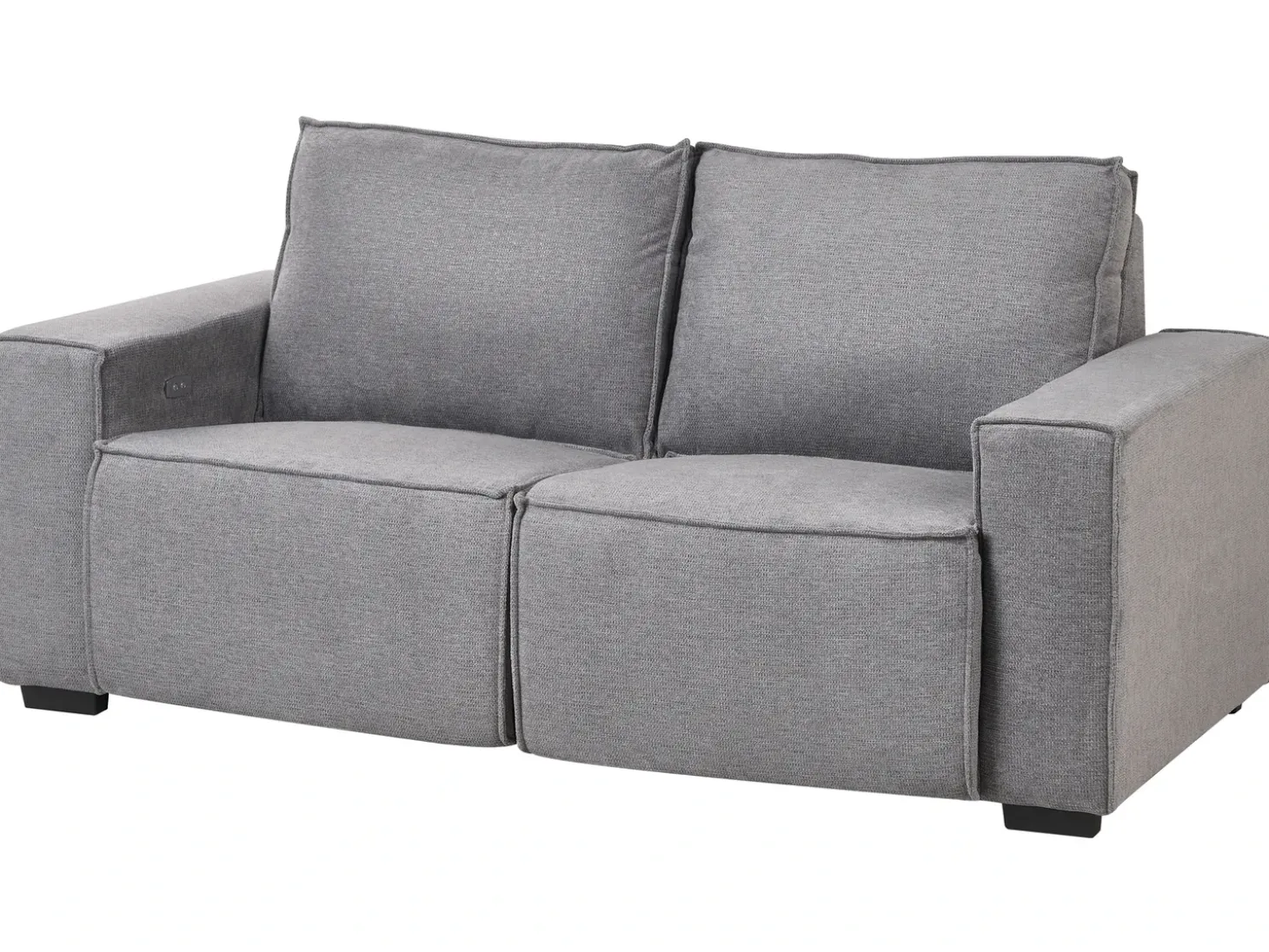 New Sofa z elektryczną funkcją relaksu dla 2 osób NUKARI Szary Sofy Tapicerowane|Sofy Dwuosobowe
