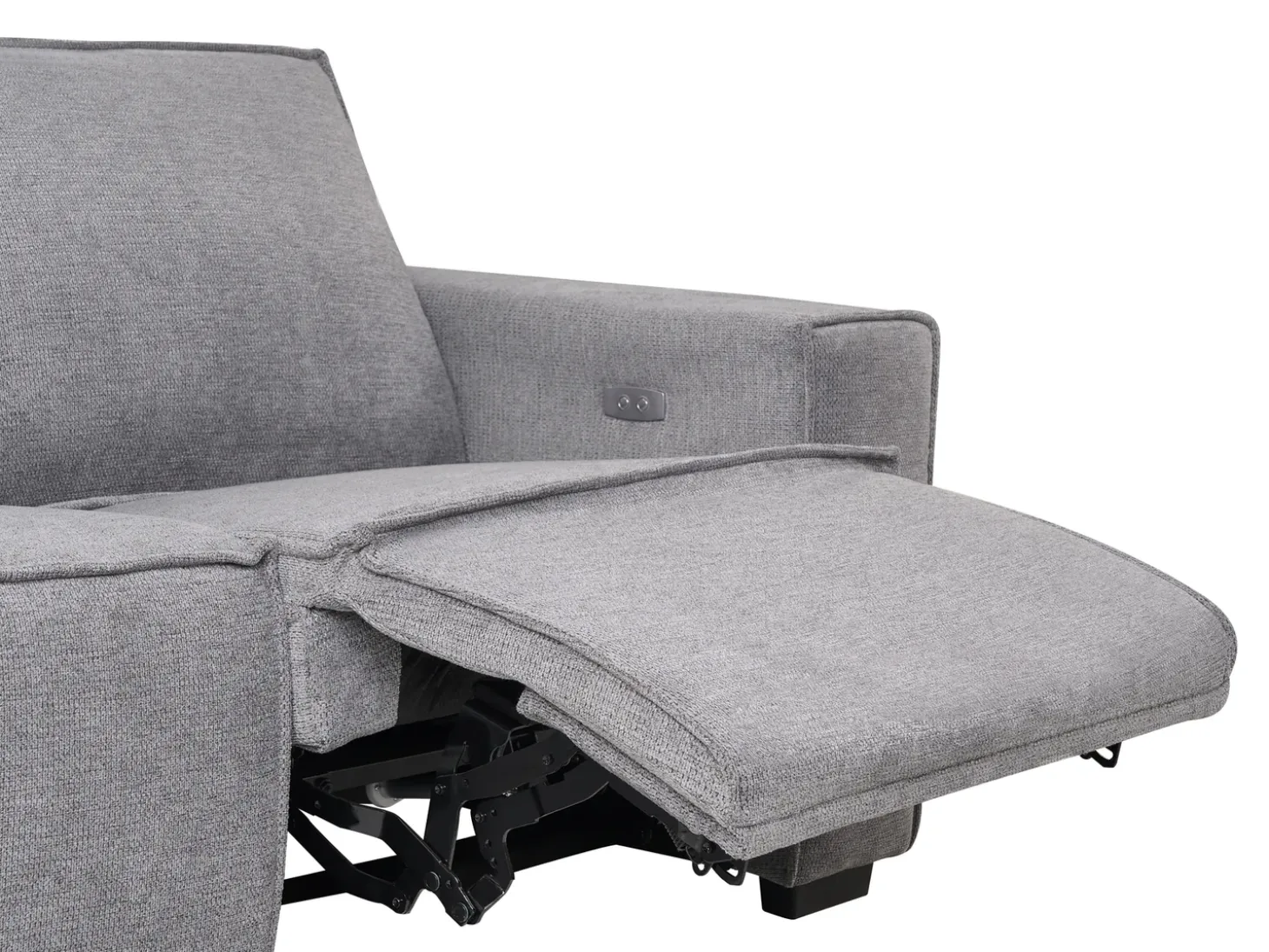 New Sofa z elektryczną funkcją relaksu dla 2 osób NUKARI Szary Sofy Tapicerowane|Sofy Dwuosobowe