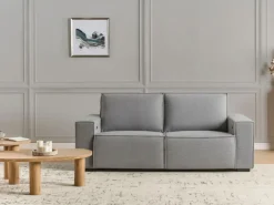 New Sofa z elektryczną funkcją relaksu dla 2 osób NUKARI Szary Sofy Tapicerowane|Sofy Dwuosobowe