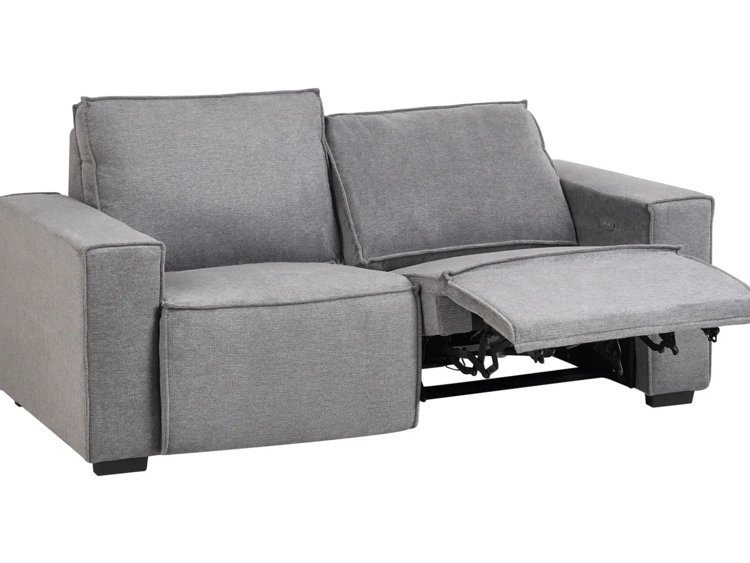 New Sofa z elektryczną funkcją relaksu dla 2 osób NUKARI Szary Sofy Tapicerowane|Sofy Dwuosobowe