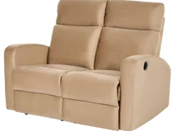 Discount Sofa z elektryczną funkcją relaksu dla 2 osób VERDAL Welur Jasno Sofy Tapicerowane|Sofy Dwuosobowe