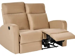 Discount Sofa z elektryczną funkcją relaksu dla 2 osób VERDAL Welur Jasno Sofy Tapicerowane|Sofy Dwuosobowe