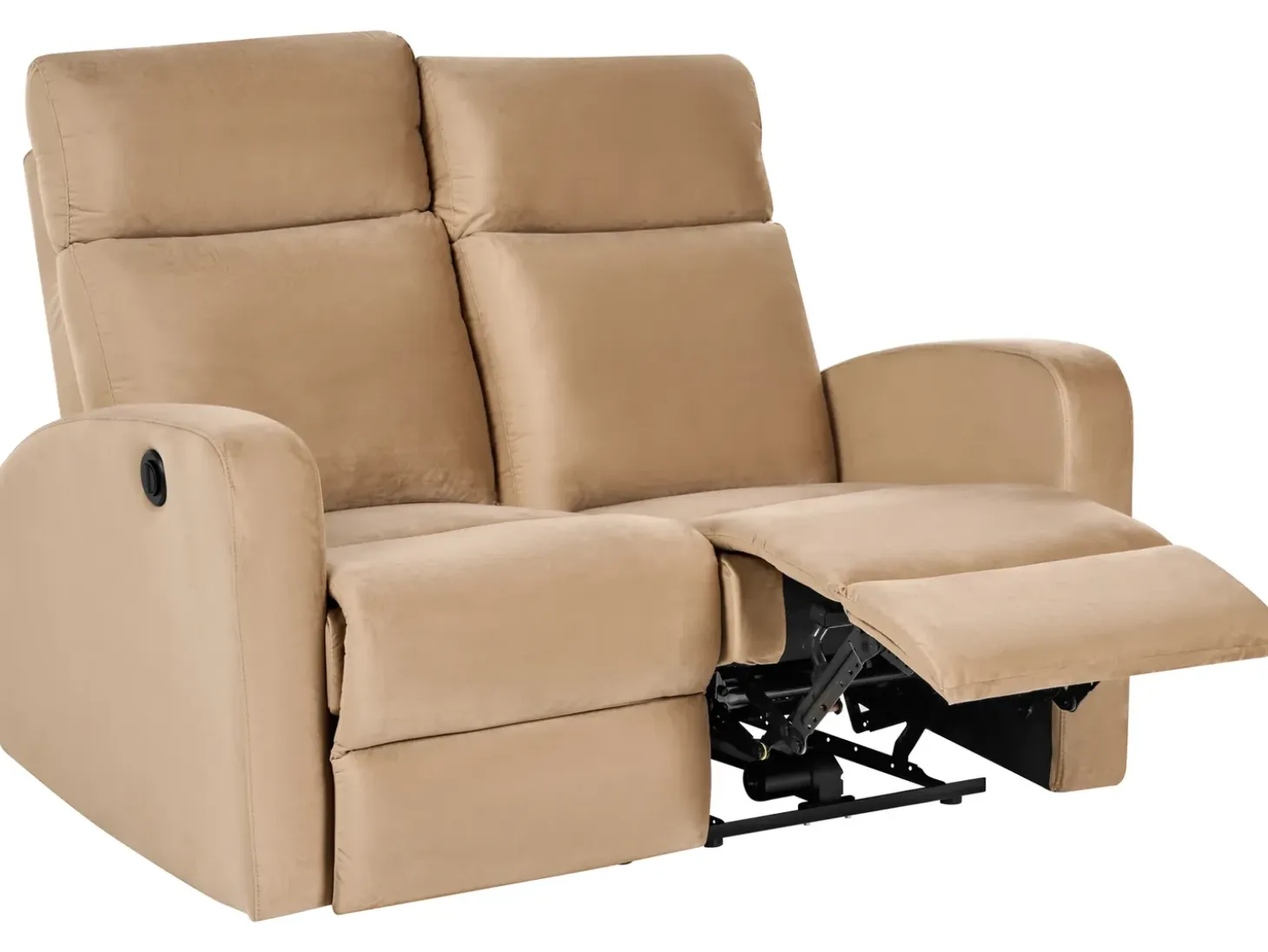 Discount Sofa z elektryczną funkcją relaksu dla 2 osób VERDAL Welur Jasno Sofy Tapicerowane|Sofy Dwuosobowe