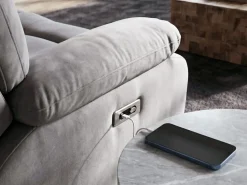 Hot Sofa z elektryczną funkcją relaksu dla 2 osób BERGEN Welur Sofy Tapicerowane|Sofy Dwuosobowe