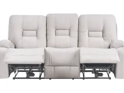 Outlet Sofa z elektryczną funkcją relaksu dla 3 osób BERGEN Welur Jasno Z portem USB Sofy Tapicerowane|Kolekcje Sof