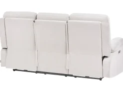 Outlet Sofa z elektryczną funkcją relaksu dla 3 osób BERGEN Welur Jasno Z portem USB Sofy Tapicerowane|Kolekcje Sof