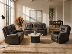 Hot Sofa z manualną funkcją relaksu dla 2 osób BERGEN Ekoskóra Sofy Dwuosobowe|Kolekcje Sof