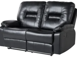 Clearance Sofa z manualną funkcją relaksu dla 2 osób BERGEN Ekoskóra Sofy Dwuosobowe|Kolekcje Sof