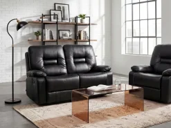 Clearance Sofa z manualną funkcją relaksu dla 2 osób BERGEN Ekoskóra Sofy Dwuosobowe|Kolekcje Sof