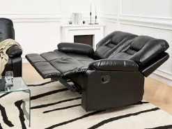 Clearance Sofa z manualną funkcją relaksu dla 2 osób BERGEN Ekoskóra Sofy Dwuosobowe|Kolekcje Sof