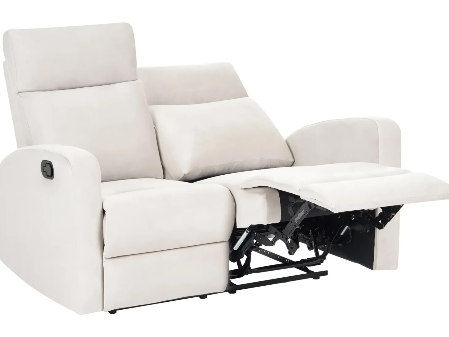 Online Sofa z manualną funkcją relaksu dla 2 osób VERDAL Welur Z wysuwanym podnóżkiem Sofy Tapicerowane|Sofy Dwuosobowe