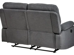 Sofa z manualną funkcją relaksu dla 2 osób BERGEN Ciemnoszary Sofy Tapicerowane|Sofy Dwuosobowe