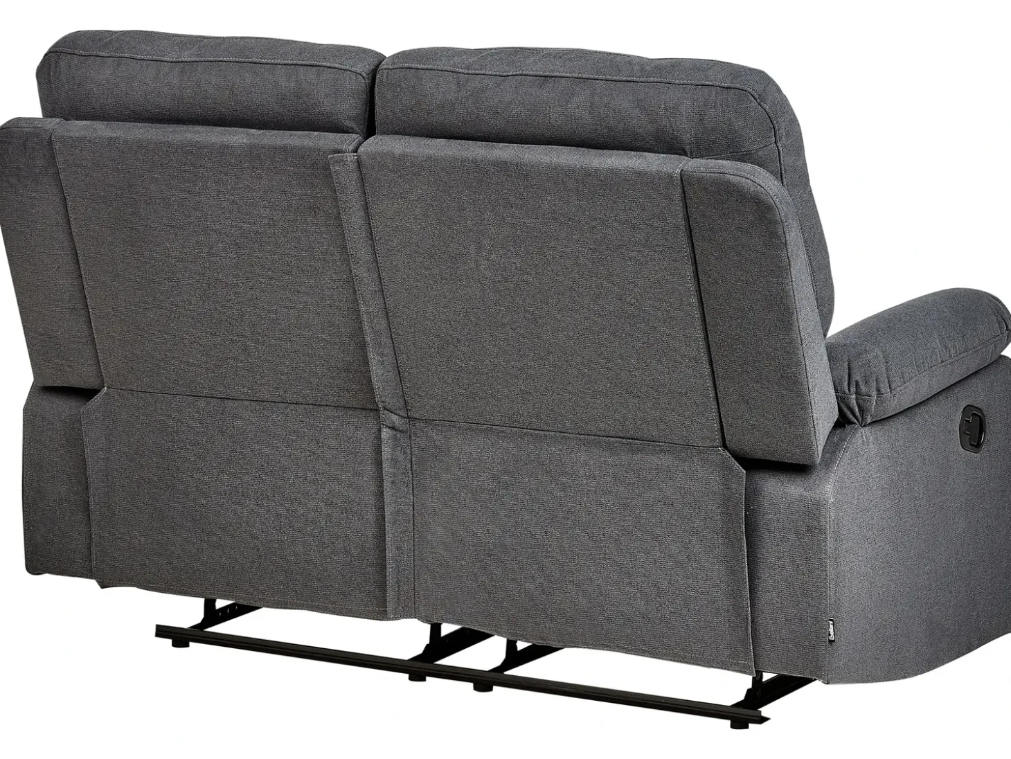 Sofa z manualną funkcją relaksu dla 2 osób BERGEN Ciemnoszary Sofy Tapicerowane|Sofy Dwuosobowe