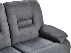 Sofa z manualną funkcją relaksu dla 2 osób BERGEN Ciemnoszary Sofy Tapicerowane|Sofy Dwuosobowe