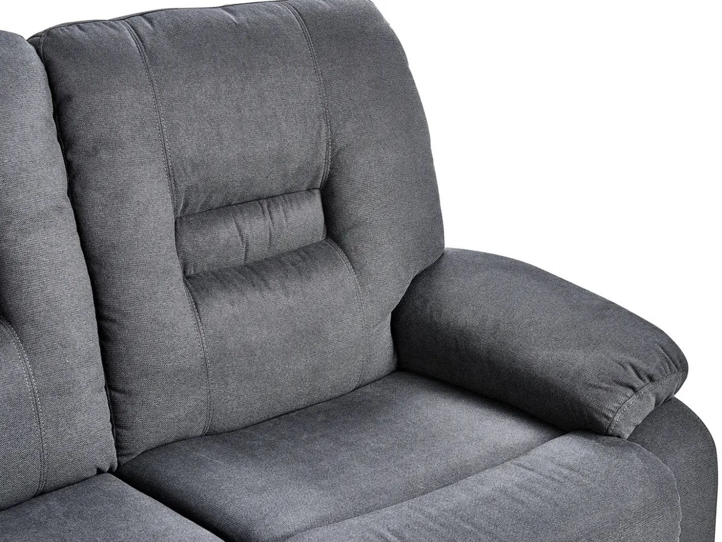 Sofa z manualną funkcją relaksu dla 2 osób BERGEN Ciemnoszary Sofy Tapicerowane|Sofy Dwuosobowe