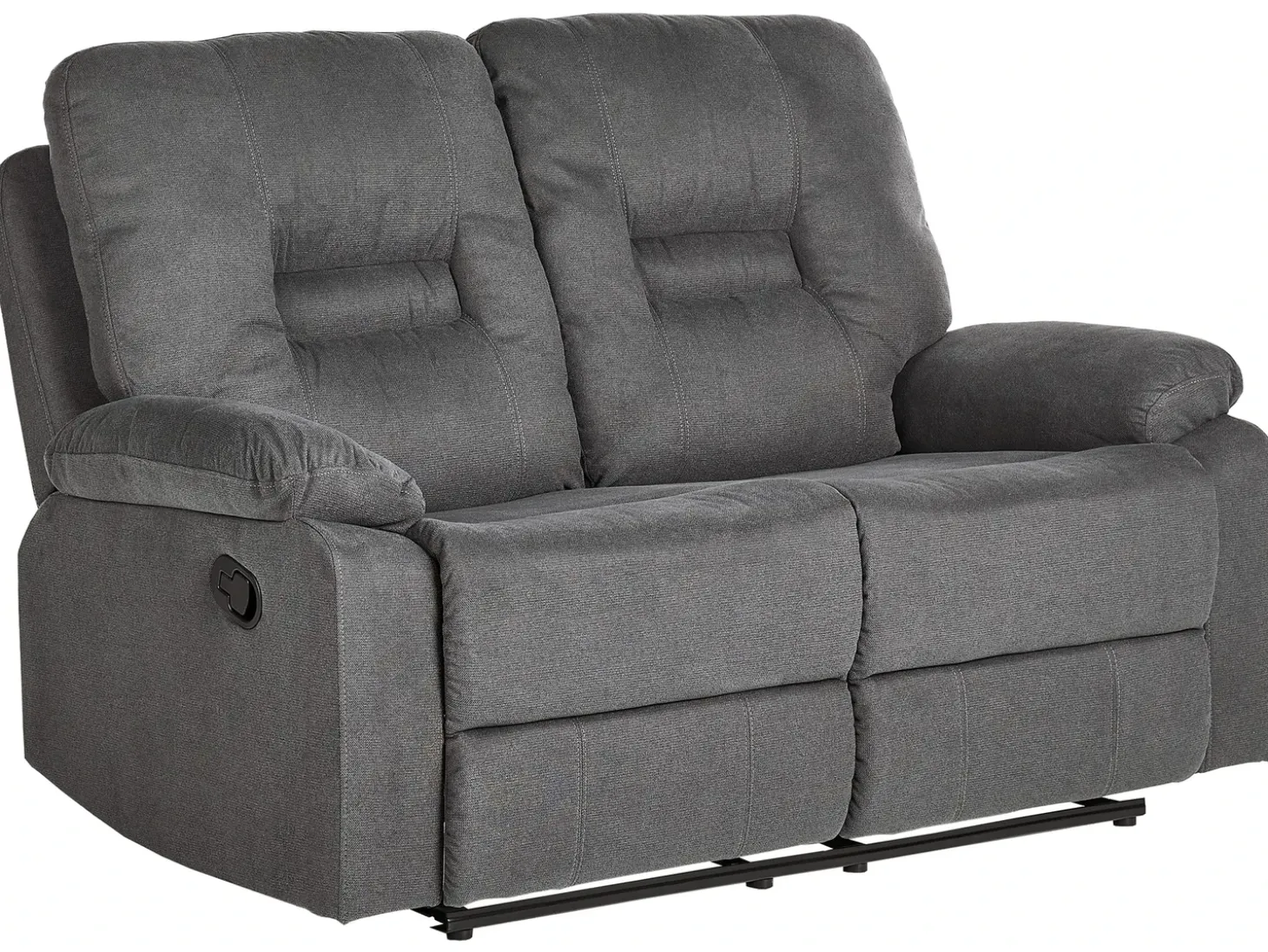 Sofa z manualną funkcją relaksu dla 2 osób BERGEN Ciemnoszary Sofy Tapicerowane|Sofy Dwuosobowe
