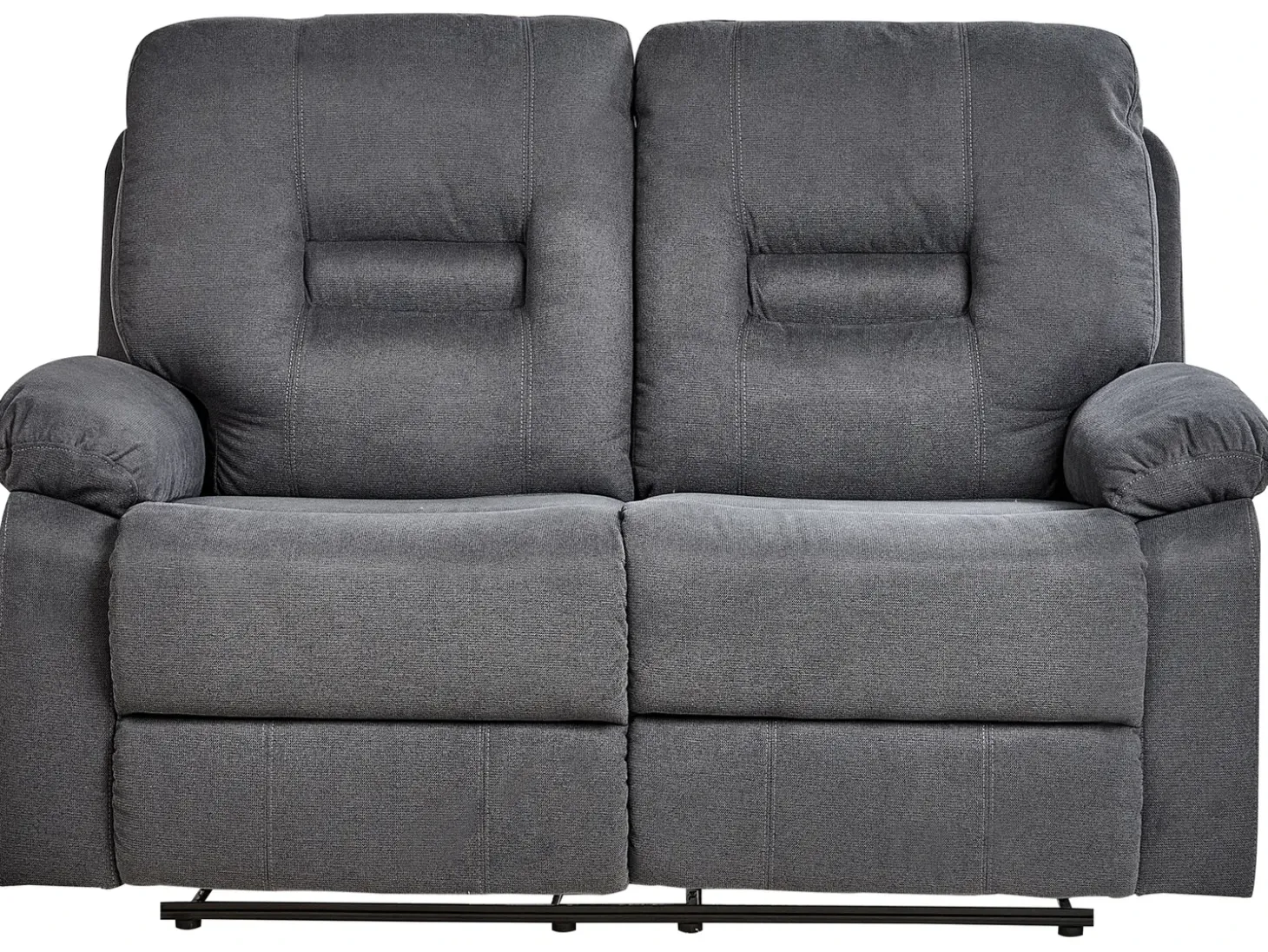 Sofa z manualną funkcją relaksu dla 2 osób BERGEN Ciemnoszary Sofy Tapicerowane|Sofy Dwuosobowe