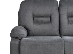 Sofa z manualną funkcją relaksu dla 2 osób BERGEN Ciemnoszary Sofy Tapicerowane|Sofy Dwuosobowe