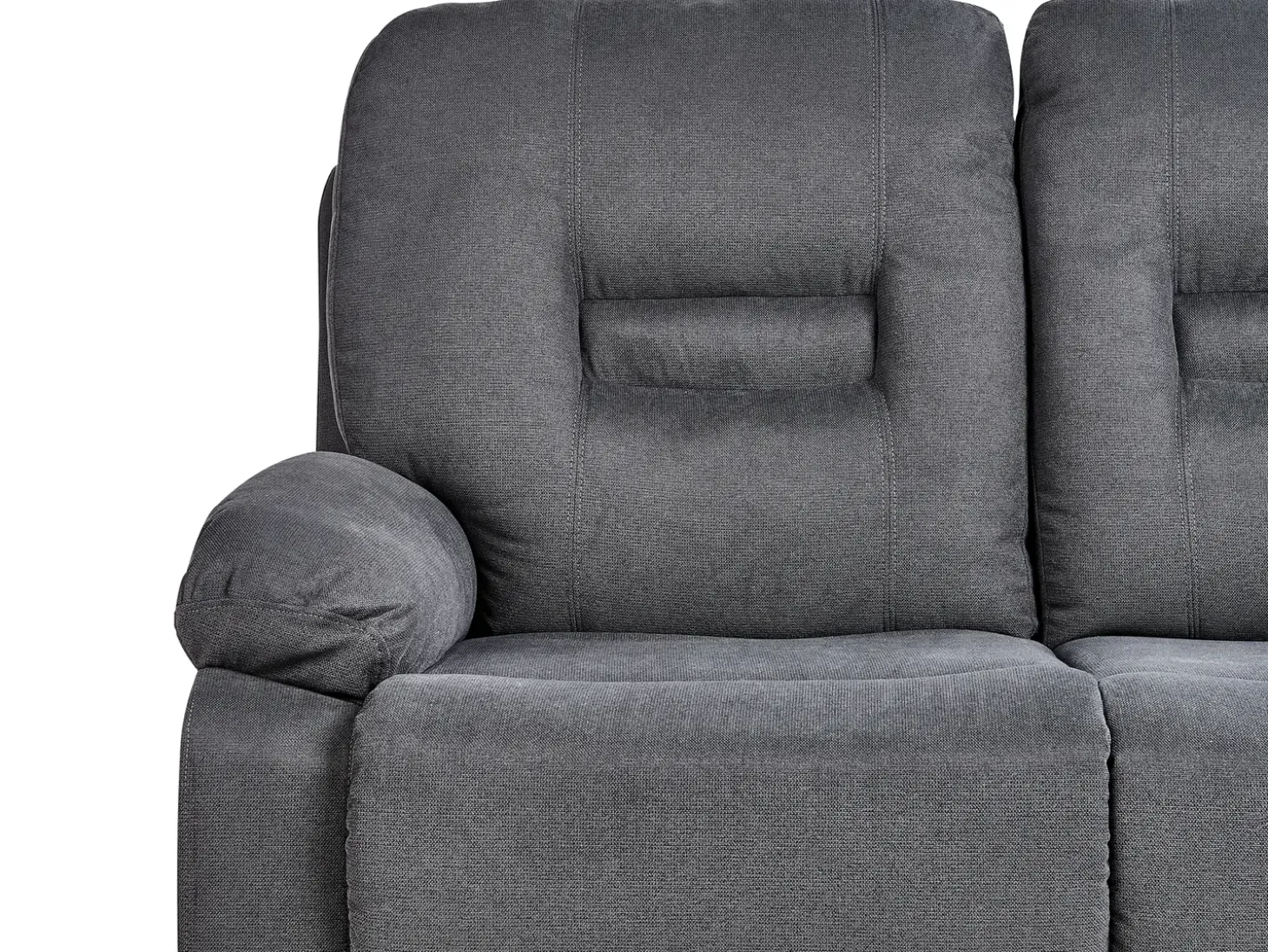Sofa z manualną funkcją relaksu dla 2 osób BERGEN Ciemnoszary Sofy Tapicerowane|Sofy Dwuosobowe