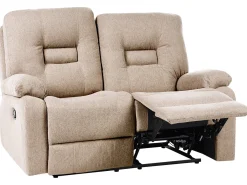 Hot Sofa z manualną funkcją relaksu dla 2 osób BERGEN Beżowy Sofy Tapicerowane|Sofy Dwuosobowe