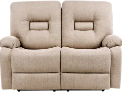 Hot Sofa z manualną funkcją relaksu dla 2 osób BERGEN Beżowy Sofy Tapicerowane|Sofy Dwuosobowe