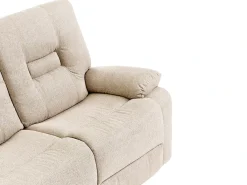 Hot Sofa z manualną funkcją relaksu dla 2 osób BERGEN Beżowy Sofy Tapicerowane|Sofy Dwuosobowe