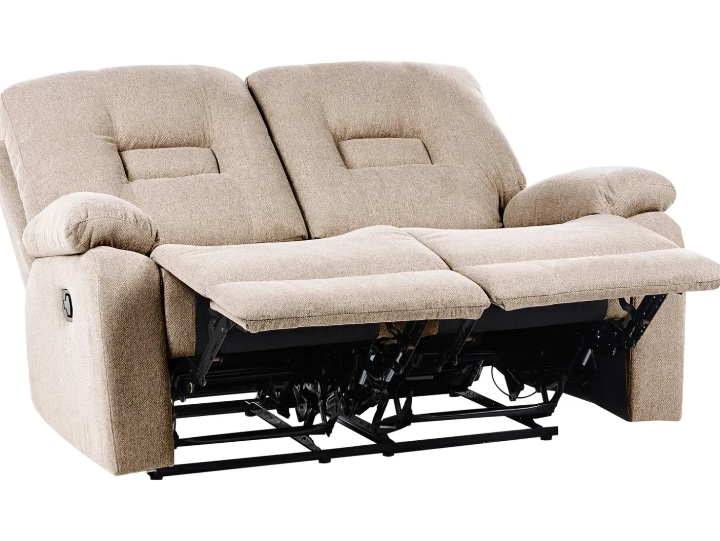 Hot Sofa z manualną funkcją relaksu dla 2 osób BERGEN Beżowy Sofy Tapicerowane|Sofy Dwuosobowe