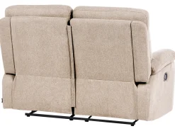 Hot Sofa z manualną funkcją relaksu dla 2 osób BERGEN Beżowy Sofy Tapicerowane|Sofy Dwuosobowe