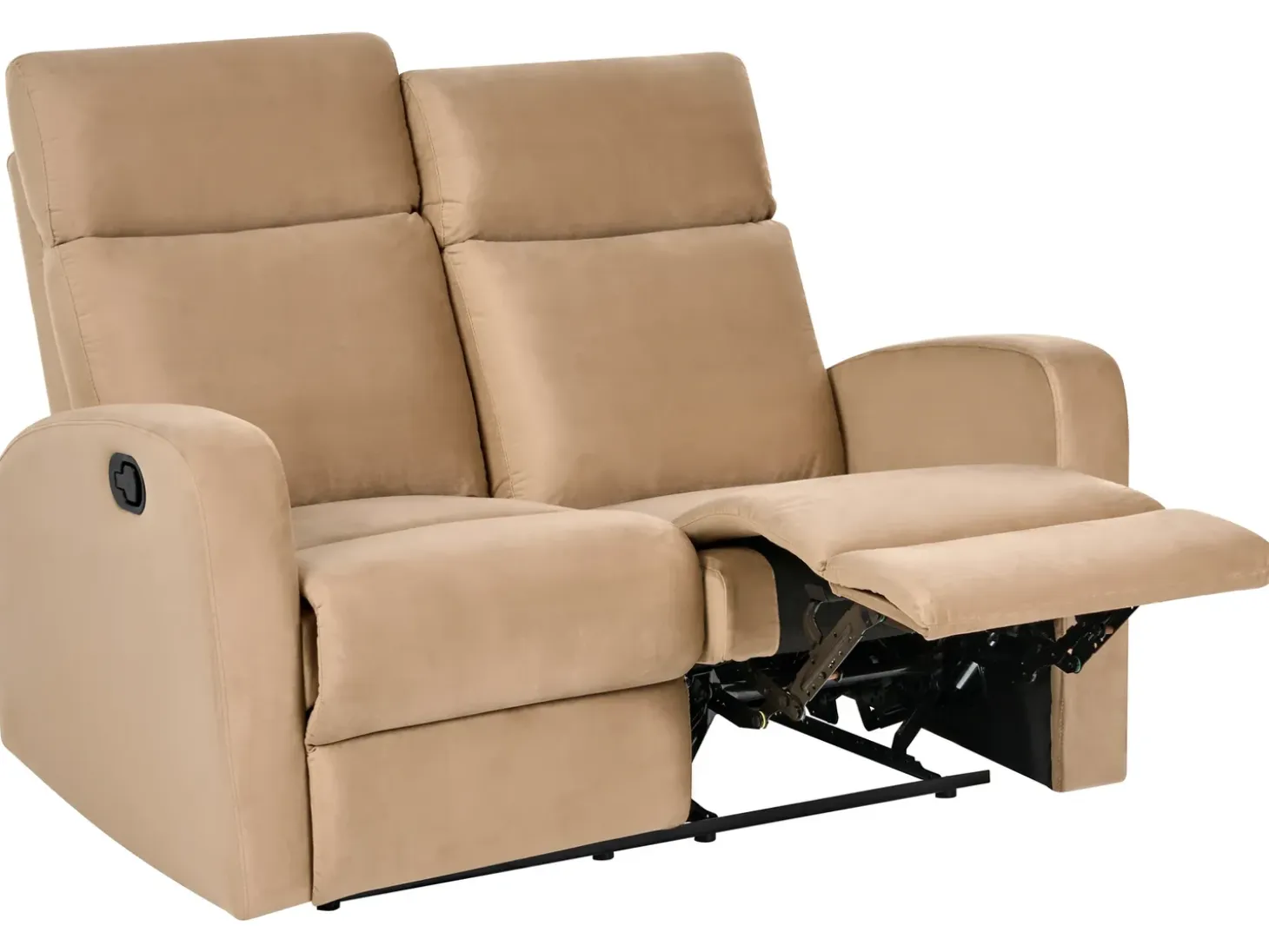 Best Sofa z manualną funkcją relaksu dla 2 osób VERDAL Welur Jasno Sofy Tapicerowane|Sofy Dwuosobowe