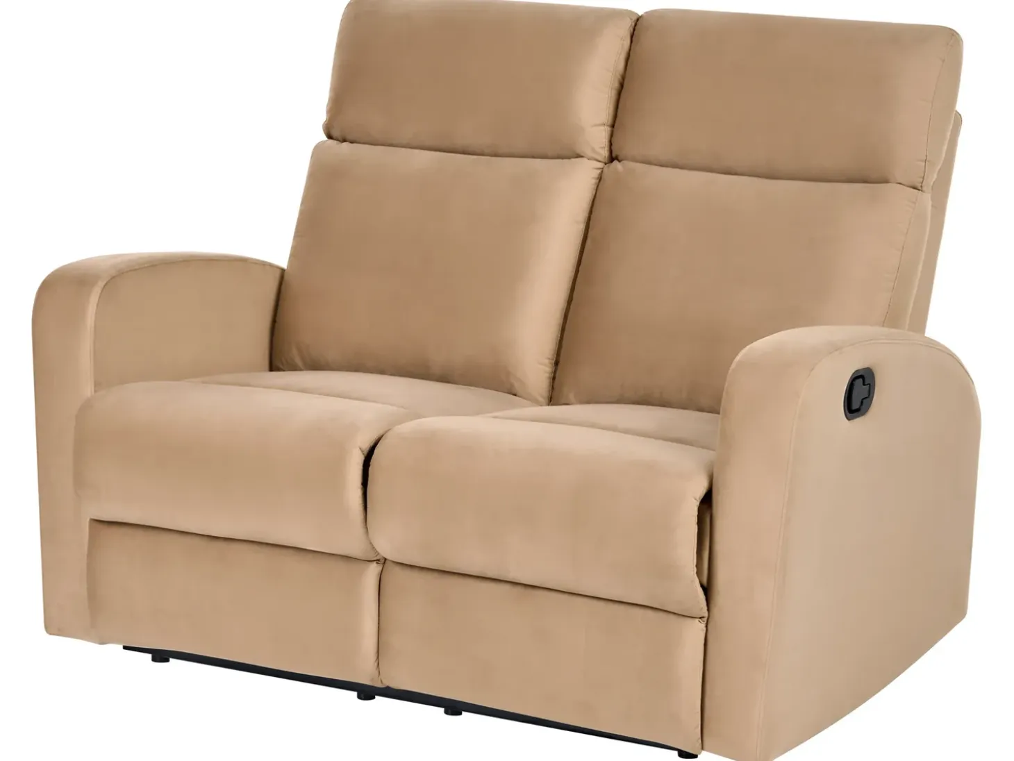 Best Sofa z manualną funkcją relaksu dla 2 osób VERDAL Welur Jasno Sofy Tapicerowane|Sofy Dwuosobowe