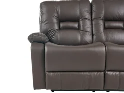 Discount Sofa z manualną funkcją relaksu dla 3 osób BERGEN Ekoskóra Kolekcje Sof|Sofy Skórzane