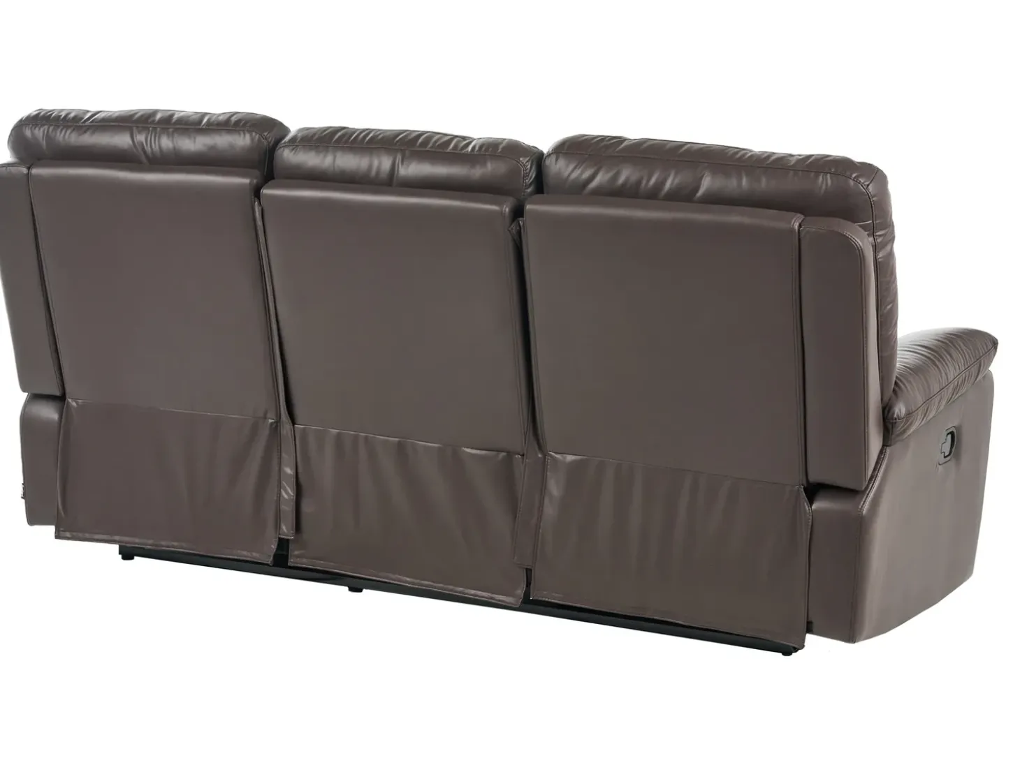 Discount Sofa z manualną funkcją relaksu dla 3 osób BERGEN Ekoskóra Kolekcje Sof|Sofy Skórzane