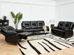 Hot Sofa z manualną funkcją relaksu dla 3 osób BERGEN Ekoskóra Kolekcje Sof|Sofy Skórzane