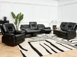 Hot Sofa z manualną funkcją relaksu dla 3 osób BERGEN Ekoskóra Kolekcje Sof|Sofy Skórzane
