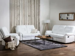 Hot Sofa z manualną funkcją relaksu dla 3 osób BERGEN Ekoskóra Kolekcje Sof|Sofy Skórzane