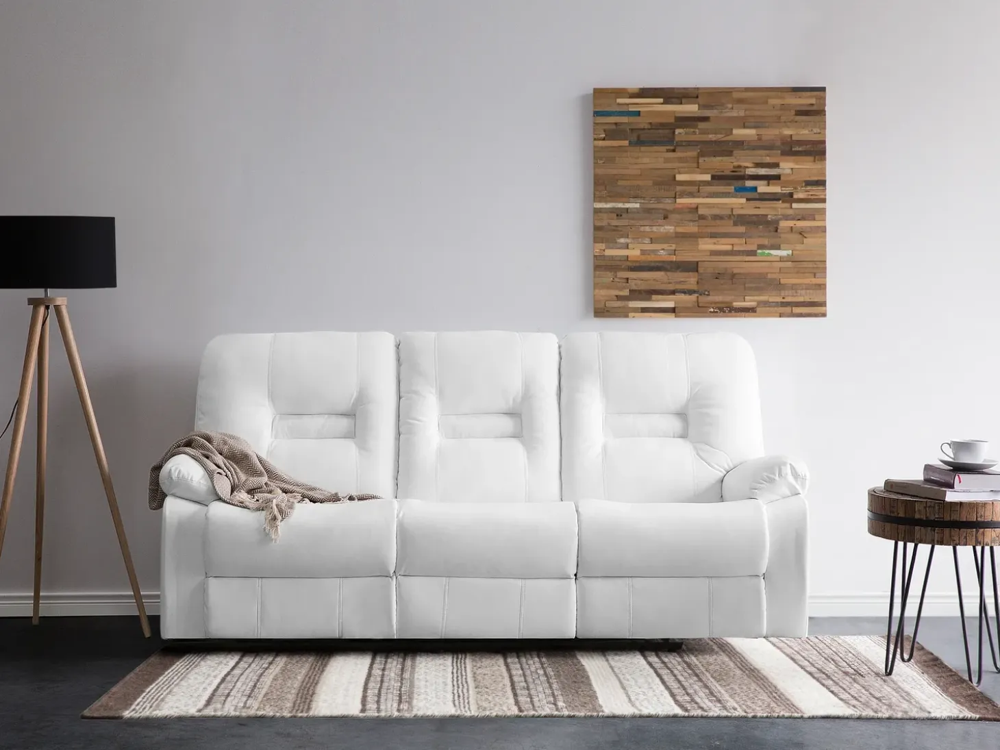 Hot Sofa z manualną funkcją relaksu dla 3 osób BERGEN Ekoskóra Kolekcje Sof|Sofy Skórzane