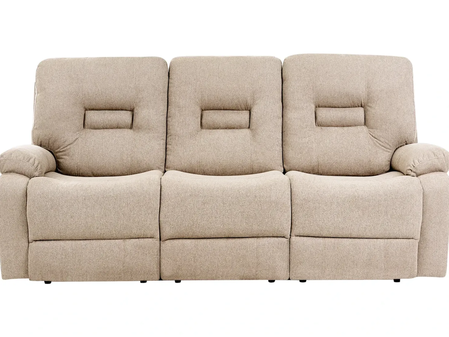 Discount Sofa z manualną funkcją relaksu dla 3 osób BERGEN Beżowy Sofy Tapicerowane|Kolekcje Sof