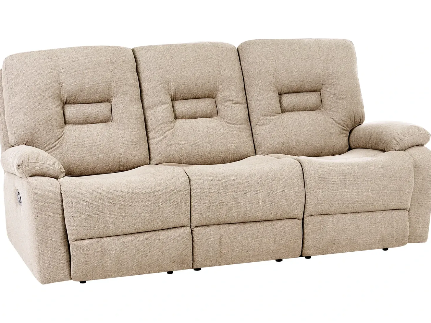 Discount Sofa z manualną funkcją relaksu dla 3 osób BERGEN Beżowy Sofy Tapicerowane|Kolekcje Sof
